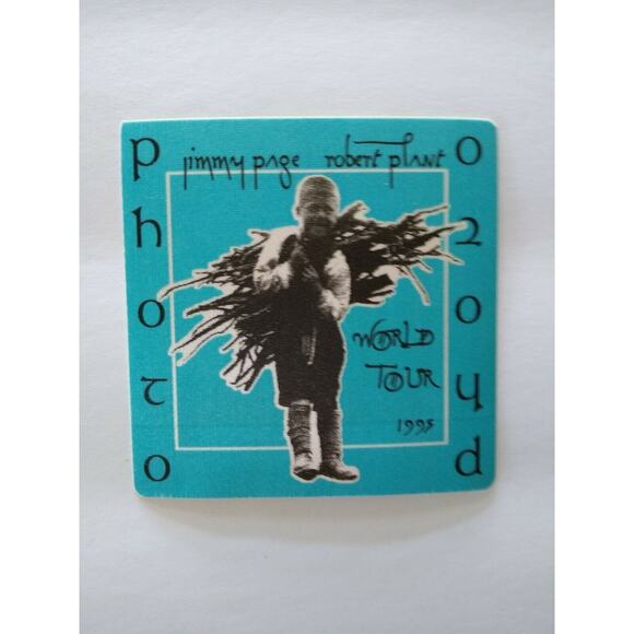 Jimmy Page Robert Plant Backstage Pass Led Zeppelin 1995 Hard Rock Music Blue - Picture 1 of 4